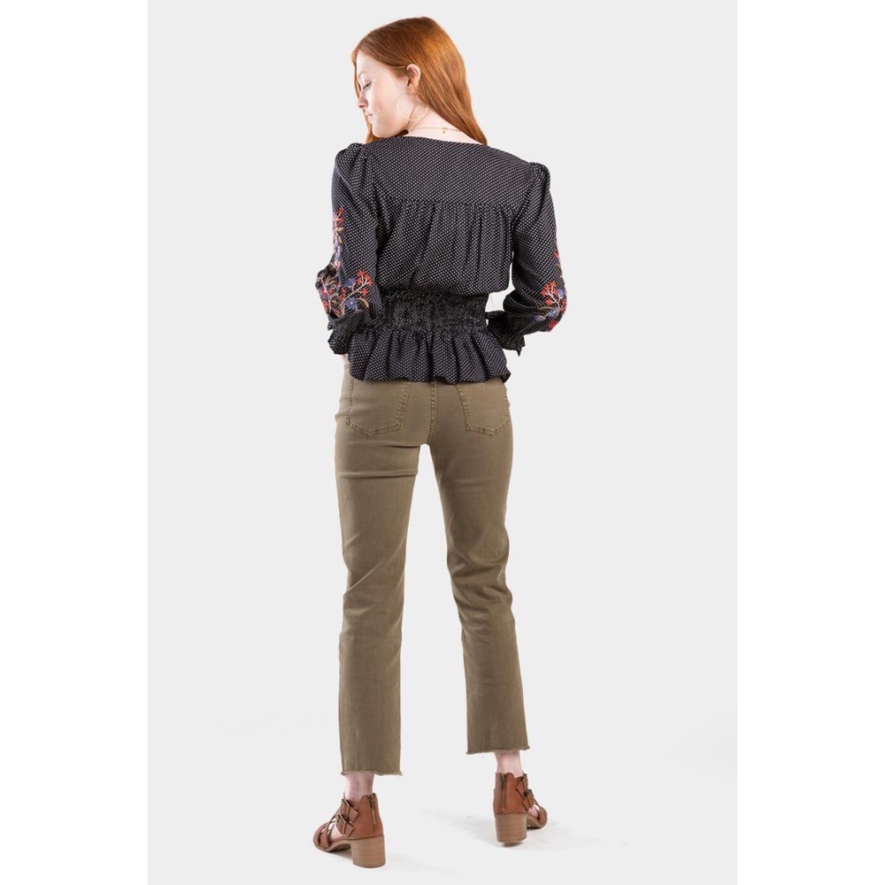 Francesacas Brinley Ruched Polka Dot Blouse new - Picture 8 of 11